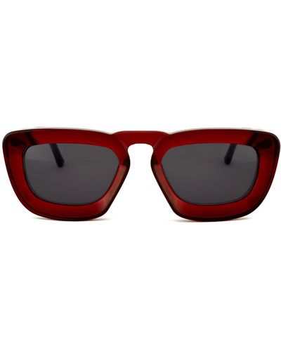 Grey Ant Urlike 55mm Rectangle Sunglasses - Red