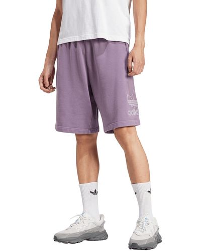adidas Adicolor Lifestyle Outline Trefoil Shorts - Purple