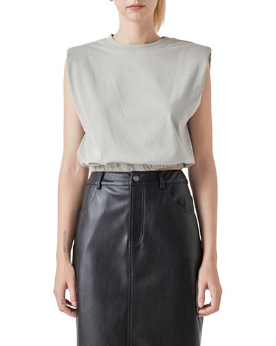 Grey Lab Lab Open Back Crop T-shirt At Nordstrom - Gray