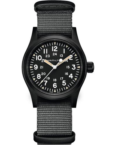 Hamilton Khaki Field Nato Strap Watch - Black