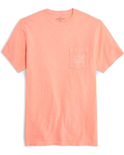 Vineyard Vines Vintage Whale Pocket Cotton Graphic T-shirt - Pink