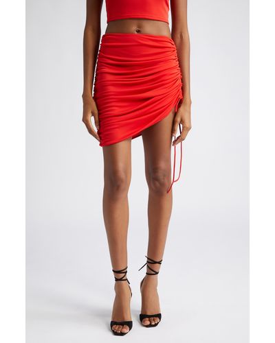 K.ngsley Gender Inclusive Ryan Side Ruched Skirt - Red