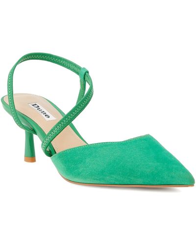 Dune Citrus Pointed Toe Ankle Strap Pump - Green