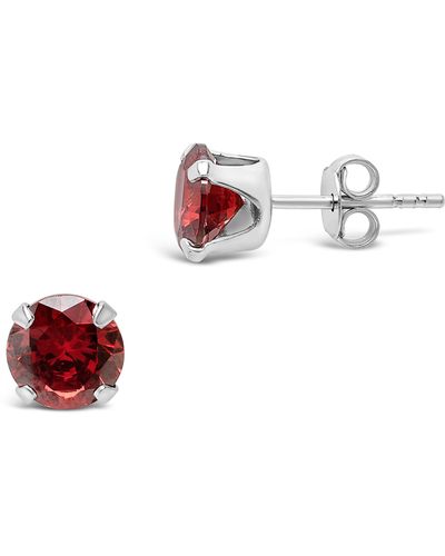 Sterling Forever Sterling Silver Cubic Zirconia Stud Earrings - Red
