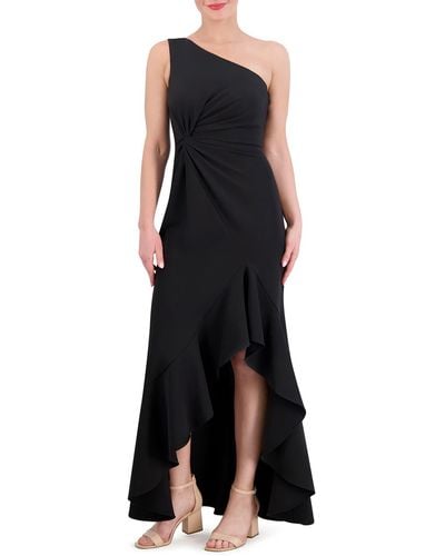 Vince Camuto Ruffle Detail One-shoulder High-low Gown - Black