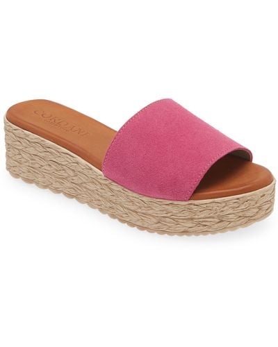 Cordani Bizzy Espadrille Platform Wedge Slide Sandal - Pink
