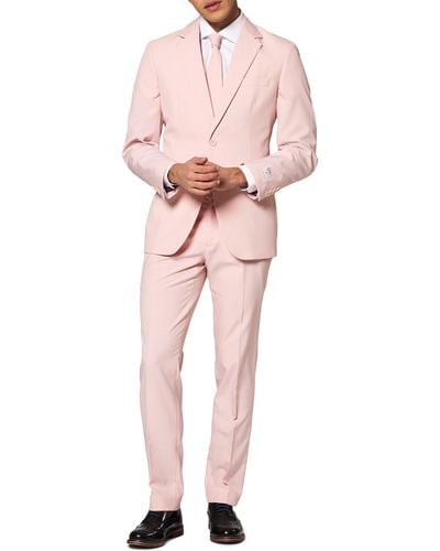 Opposuits Blush Solid Two-piece Suit With Tie - Pink