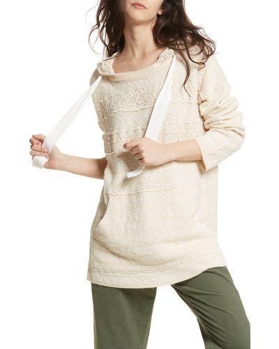Free People Candy Crochet Hoodie - Natural