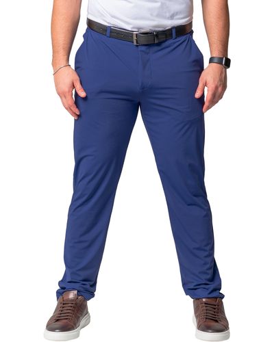 Maceoo Sun Navy Slim Fit Pants - Blue
