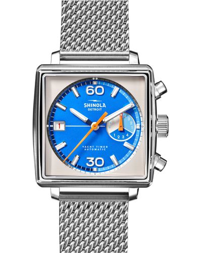 Shinola Mackinac Steel Mesh Bracelet Chronograph Watch - Gray
