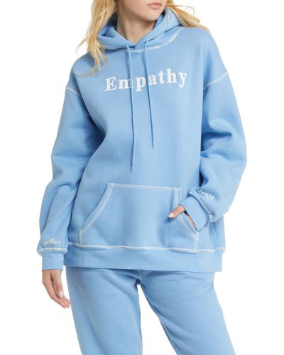 The Mayfair Group Empathy Cotton Blend Hoodie - Blue