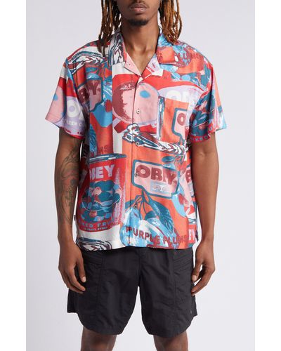 Obey Fruit Cans Camp Shirt - Red