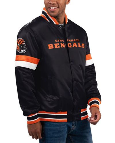 Men's Starter Orange New York Mets Slider Satin Full-Snap Varsity Jacket Size: Extra Large