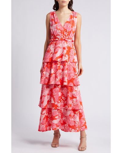 Chelsea28 Floral Tiered Maxi Dress