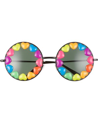 Rad & Refined Rad + Refined Rainbow Heart Round Sunglasses - Blue