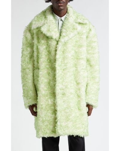Jil Sander Mohair & Cotton Faux Fur Coat - Green