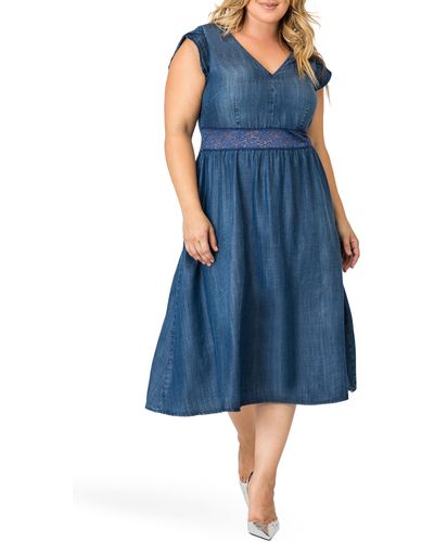 Standards & Practices Rosaleen A-line Dress - Blue