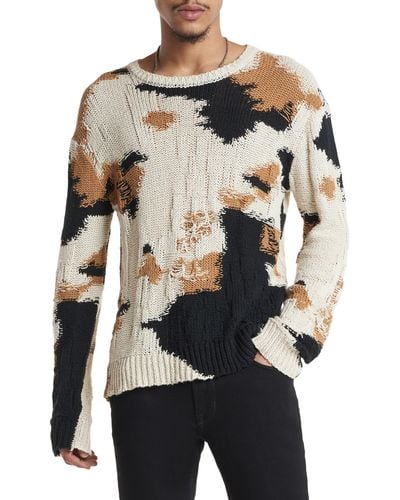John Varvatos Montery Camo Crewneck Sweater - Multicolor