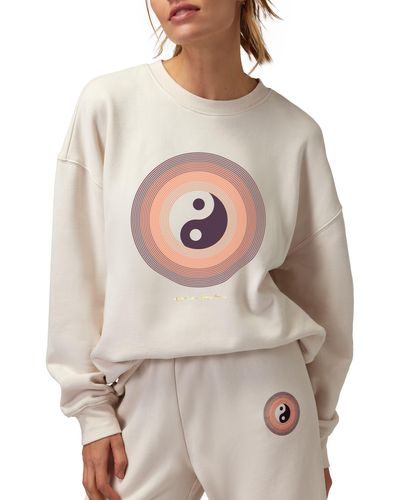 Spiritual Gangster Yin & Yang Relaxed Fit Cotton Sweatshirt - Gray