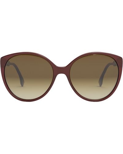 Fendi The Fine 59mm Round Sunglasses - Red