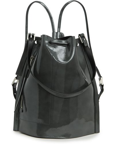 AllSaints Alpha S Patent Leather Backpack - Black
