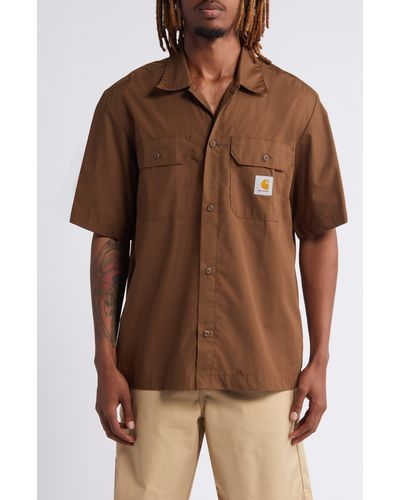 Carhartt Craft Short Sleeve Button-up Shirt - Brown