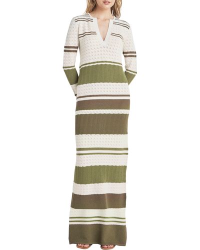 Splendid Despina Stripe Long Sleeve Maxi Sweater Dress - Multicolor