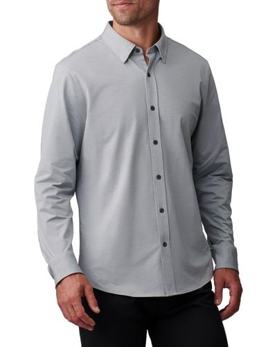 Rhone Slim Fit Commuter Button-up Shirt - Gray