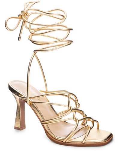 42 GOLD 42 Lava Ankle Tie Sandal At Nordstrom - Metallic