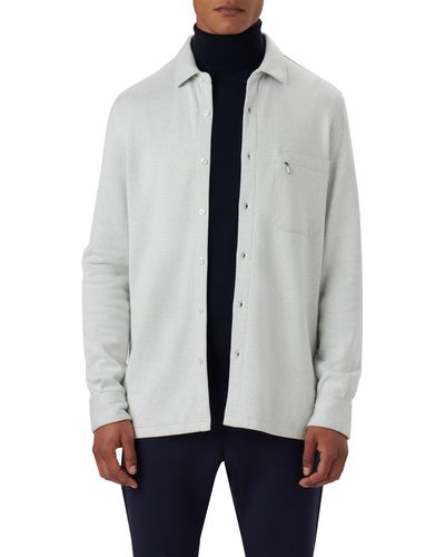Bugatchi Cotton Blend Shirt Jacket - Gray