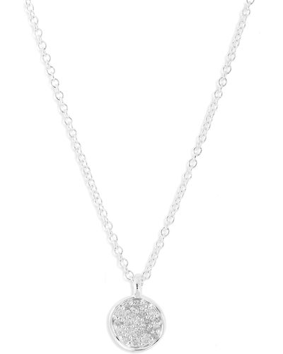 Ippolita Stardust Mini Flower Diamond Disc Pendant Necklace - White