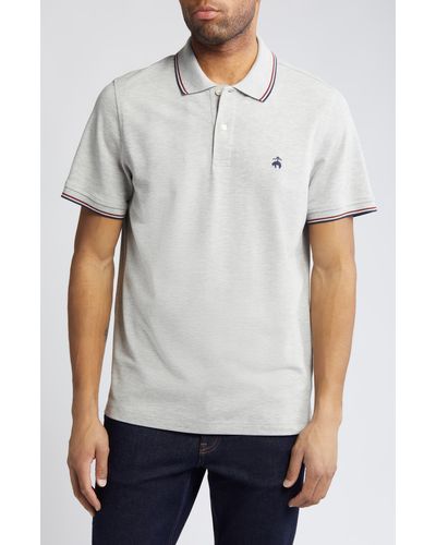 Brooks Brothers Tipped Piqué Tennis Polo - Gray