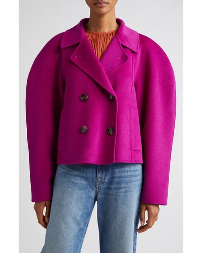 Ulla Johnson Coralie Double Breasted Wool Blend Jacket - Pink