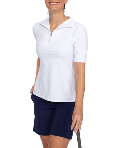 KINONA Keep It Covered Short Sleeve Golf Top - White