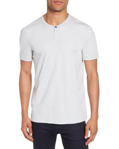 Calibrate Space Dyed One-button Henley T-shirt - White