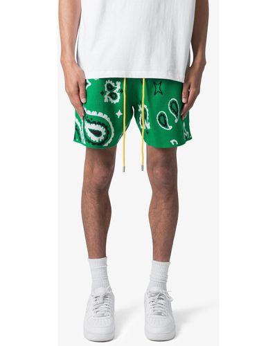 MNML Paisley Jacquard Knit Shorts - Green