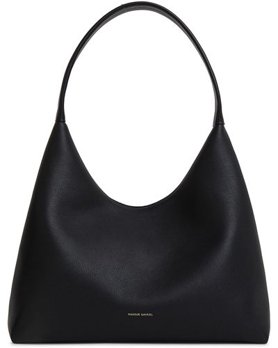 Mansur Gavriel Candy Pebbled Leather Shoulder Bag - Black