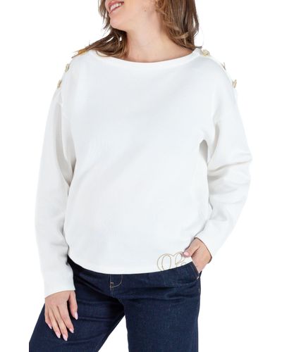 Cache Coeur Molene Cotton Maternity Sweater - White