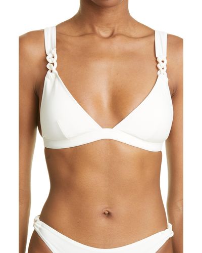 Stella McCartney Falabella Chain Detail Bikini Top - White