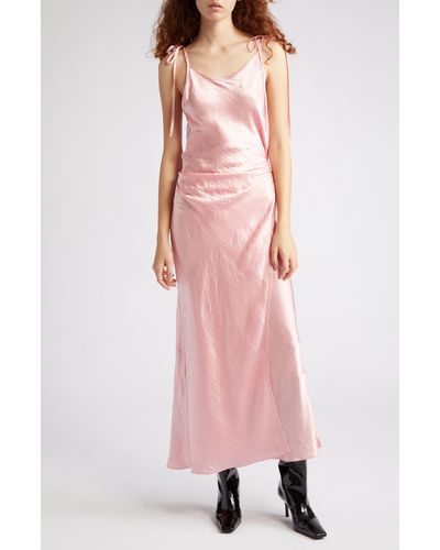 Acne Studios Dayla Textured Satin Dress - Pink
