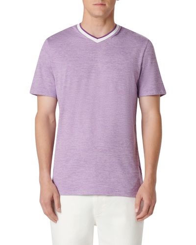 Bugatchi V-neck Performance T-shirt - Purple