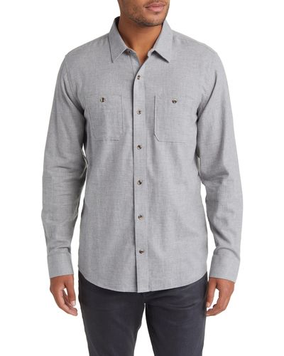 Travis Mathew Cloud Flannel Button-up Shirt - Gray