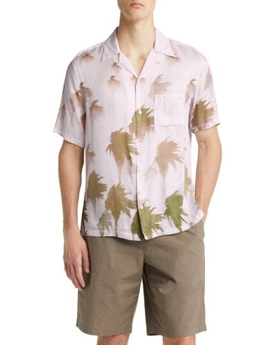 AllSaints Islands Short Sleeve Button-up Camp Shirt - Pink