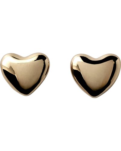 Annika Inez Heart Stud Earrings - Natural