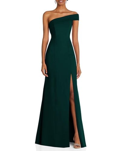 After Six One-shoulder Evening Gown - Green