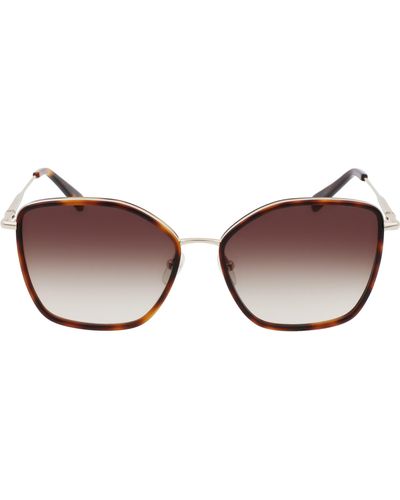 Longchamp Roseau 59mm Gradient Butterfly Sunglasses - Brown