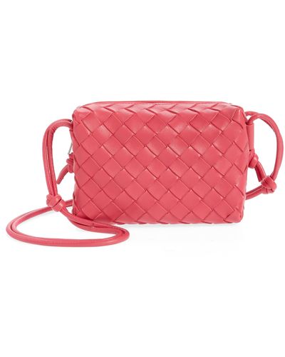 Bottega Veneta Small Intrecciato Leather Crossbody Bag - Pink