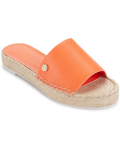 Karl Lagerfeld Carsten Espadrille Slide Sandals - Orange