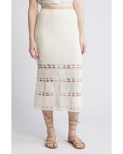 Cleobella Adela Crochet Midi Skirt - Natural