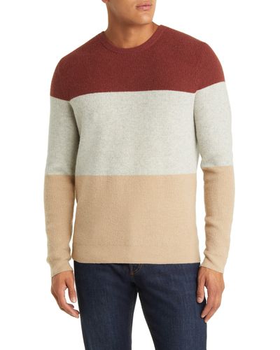Nordstrom Colorblock Crewneck Sweater - Red